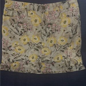croft & barrow Yellow, Pink and Cream Floral Mini Skirt